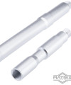 Aluminum 2 Piece Outer Barrel for M4 AEG- Convertible 9.5 Inch or 14 Inch - Silver